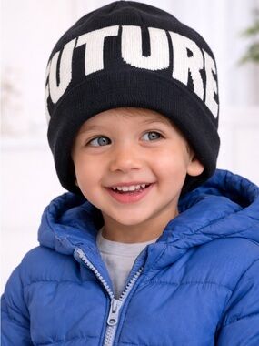 Nwt Black 'FUTURE' Beanie